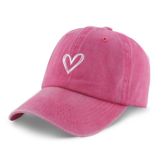 Embroidered Heart Cap