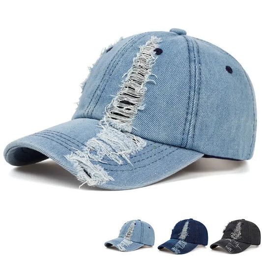 Ripped Denim Cap